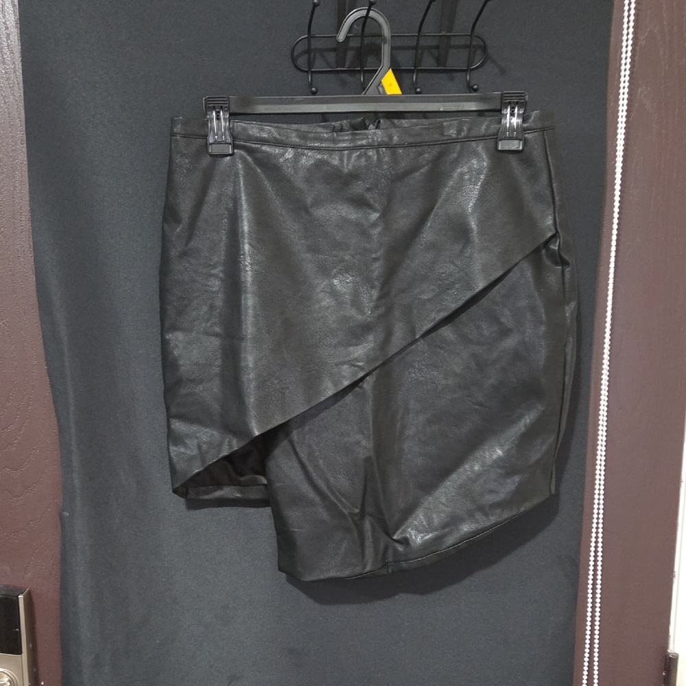 Fashion Nova Black Faux Leather Skirt